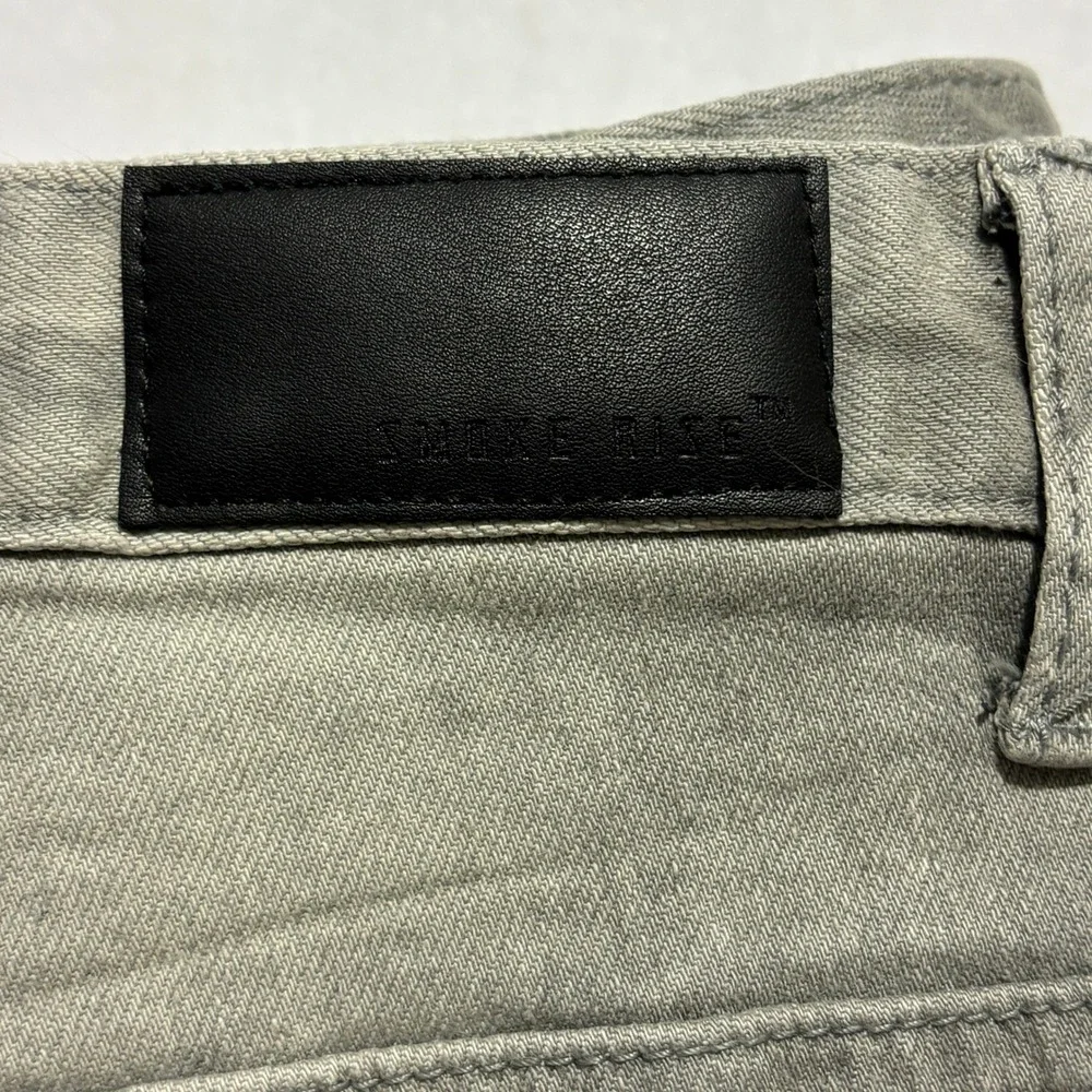 Smoke Rise Mens Gray Distressed Slim Fit Jeans JP22508DTZ Size 34x32 Streetwear